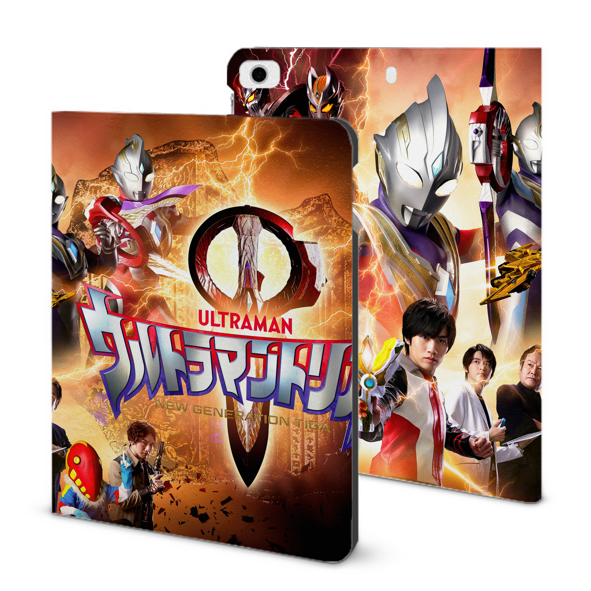 （画像用） ウルトラマン Ultraman IPad ケース ブック型 PUレザー TPU 耐衝撃 軽量 薄型 ペン収納なし 全面保護 IPad 各モデル対応